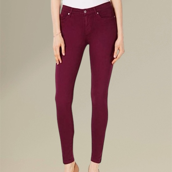 Nine West Cigarette Skinny Jeans Burgundy Red Cranberry Ankle Denim Sz 10 - Picture 9 of 12